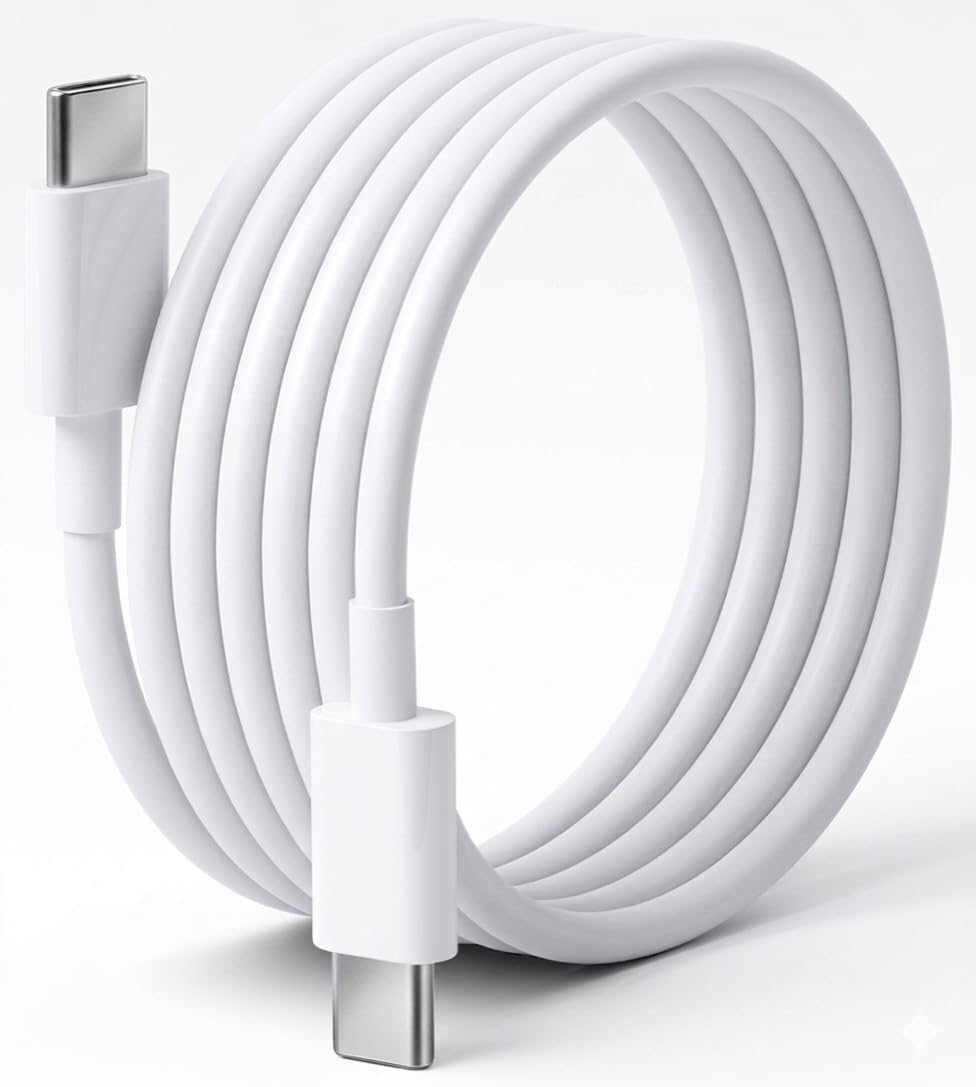 USB Type C to Type C Fast Charging Cable 100W PD Super Fast Charge, High Speed Data Sync Cable Compatible with Samsung Galaxy S25/S24/S23 FE, A55/A35/M Series, OnePlus, Realme – Durable White Cable-image-49
