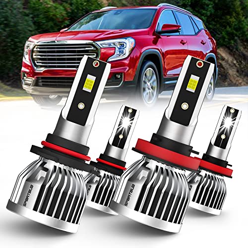 SPBRTBUB Led Headlight Bulbs, compatible with (2010-2018) GMC Terrain led headlights, 9005/hb3 High Beam & h11/h8/h9 Low Beam LED Headlight Bulbs, Pack of 4