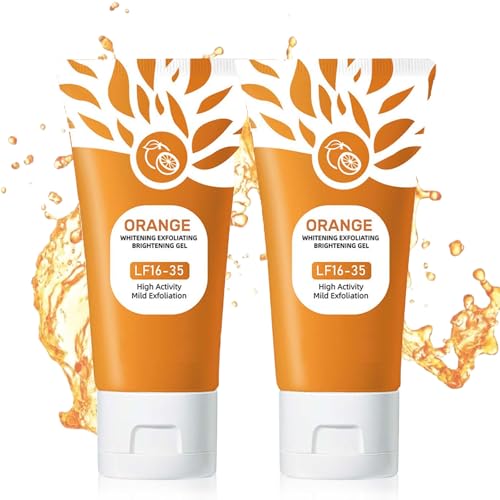 Orange Enzymes Exfoliating Gel for Face & Body, Orange Exfoliating Gel, Moisturizer Face Body Scrub,Deep Cleansing Moisturizing Facial Exfoliator for All Skin Types (2PC, 3 Ounce)