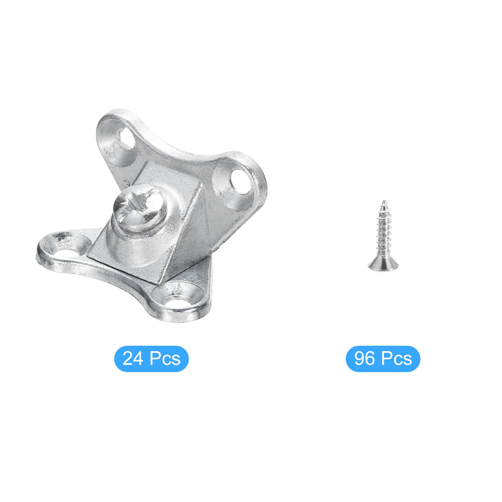 uxcell 24Pcs Removable Corner Brace, Metal Butterfly L Brackets Right Angle Support with Screws for Shelves Cabinets - Image 3