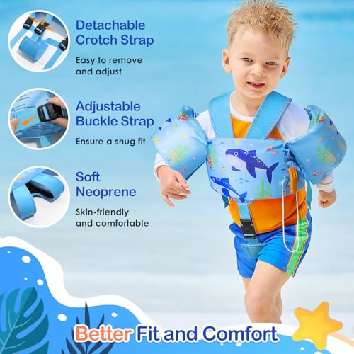 Image of MoKo Toddler Arm Floaties 20-50lbs, Swim Vest Water Wings for Kids Pool