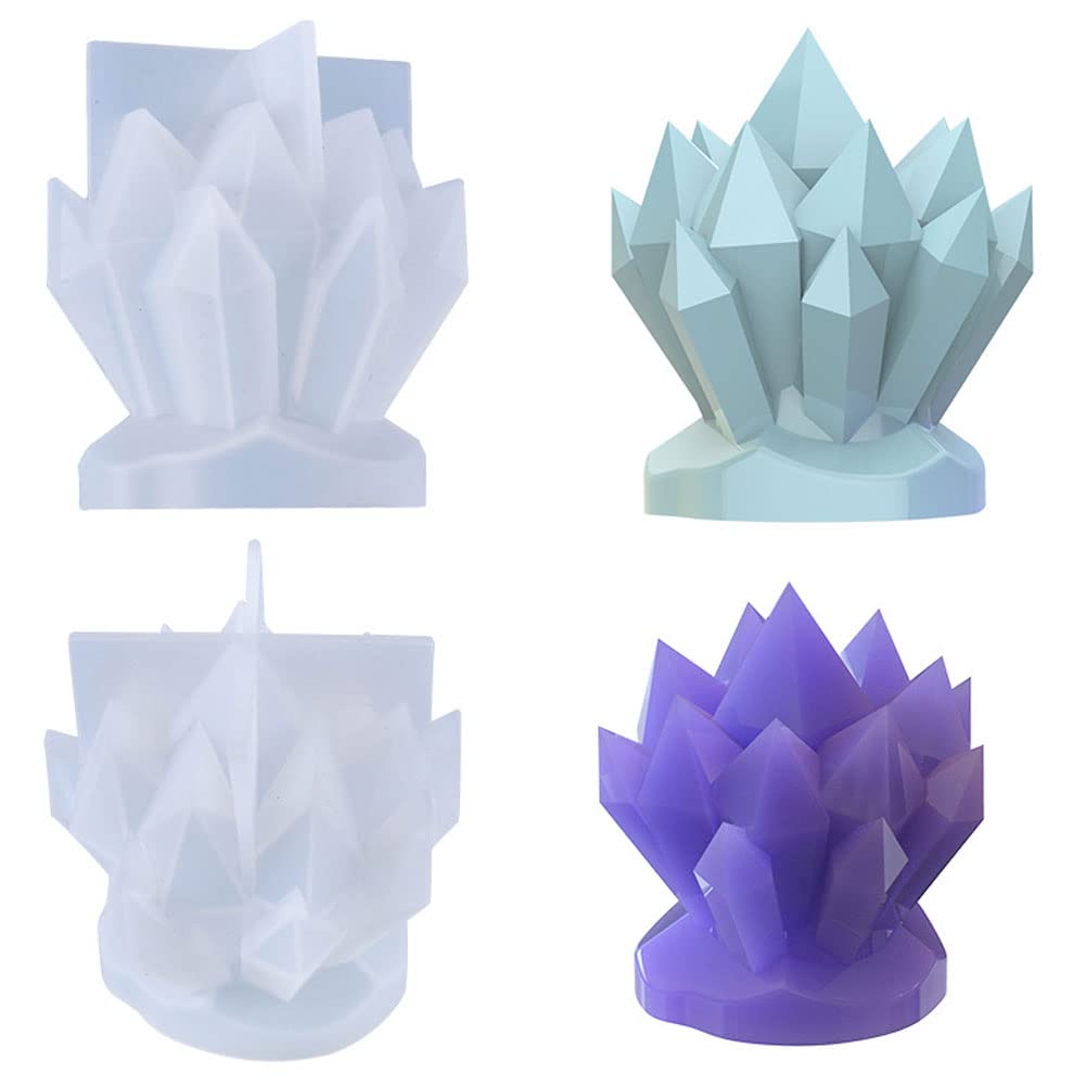 Świeca, Formy na świece Kryształ Klaster Formy żywiczne Formy do wyrobu świec Świeca silikonowa 3d Odlewanie z żywicy epoksydowej Geometryczna forma Diy Rzemiosło do dekoracji stołu