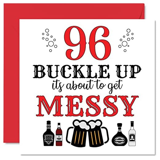 Divertidas tarjetas de cumpleaños 96 para hombres y mujeres, con hebilla, tarjeta de feliz cumpleaños para abuelo, abuelo, tarjetas de felicitación de 145 mmx145 mm, tarjeta de cumpleaños de broma