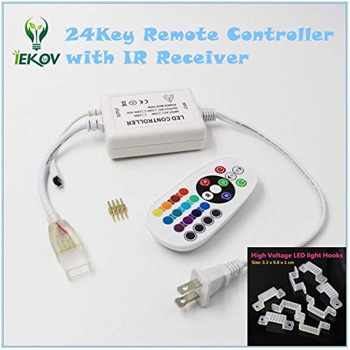 Image of RGB LED Strip Light, AC 110-120V Flexible /Waterproof /Multi Colors /Multi-Modes Function /Dimmable SMD5050 LED Rope Light with Remote for Home /Office /Building Decoration (16.4ft /5m)