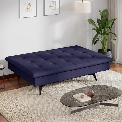 Image of Wakefit Flexia Sofa Cum Bed - Three Seater - Warpknit Series Blue