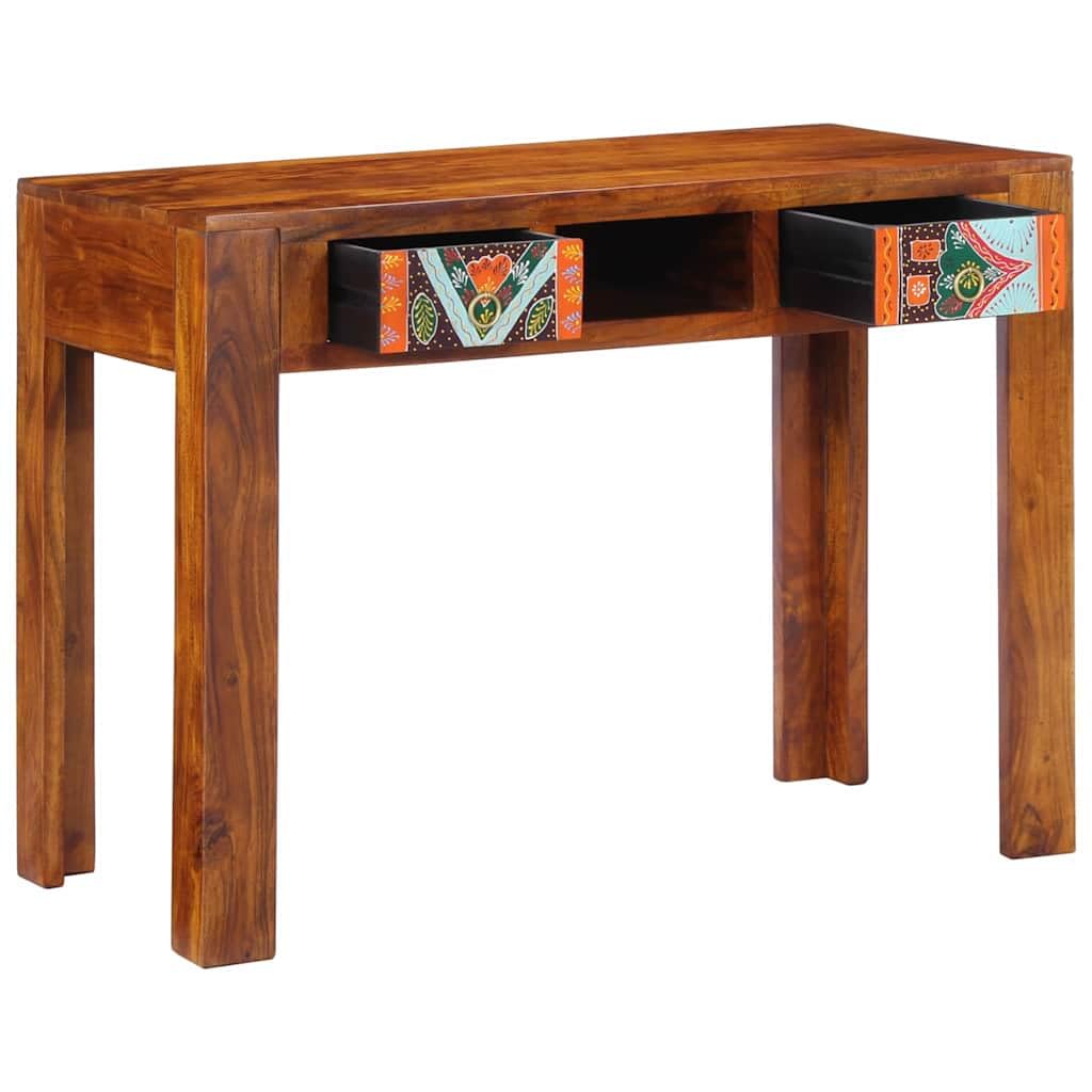 Scrivania con cassetto e contenitore marrone 100 x 50 x 75 cm in legno di
