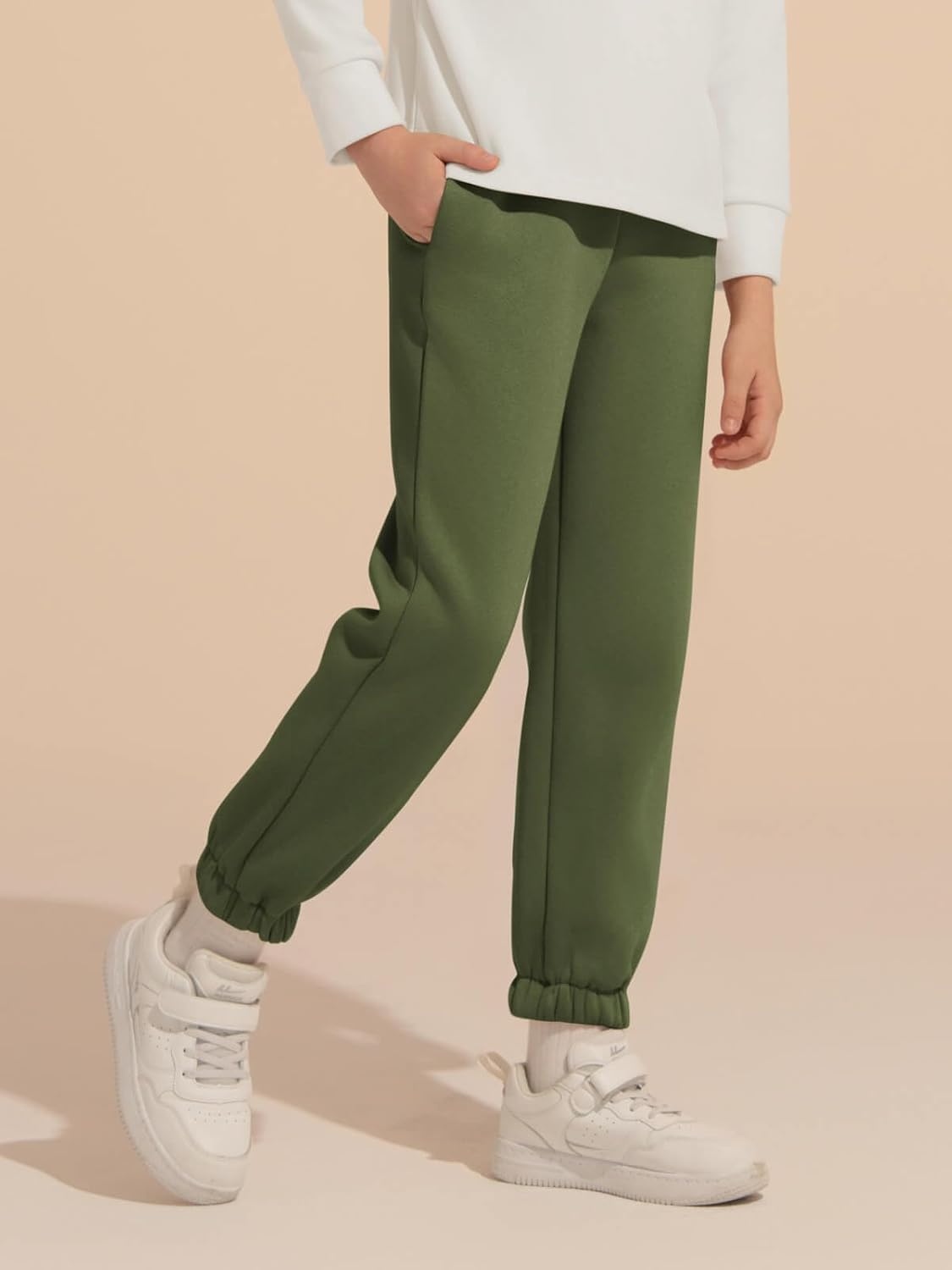 Haloumoning Boys Fleece Sweatpants Kids Elastic Waist Casual Joggers Active Athletic Pants with Pockets 5-14Y - Image 2