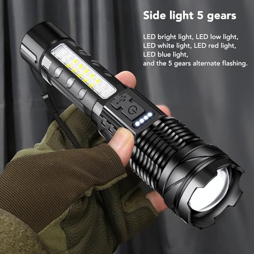 Lampe de poche rechargeable 800 lm et baladeuse COB réglable pour camping
