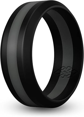 Knot Theory Anillo de silicona a rayas para hombres y mujeres negro gris rojo azul naranja amarillo morado Knot Theory Anillo de silicona a rayas para hombres y mujeres negro gris rojo azul naranja amarillo morado