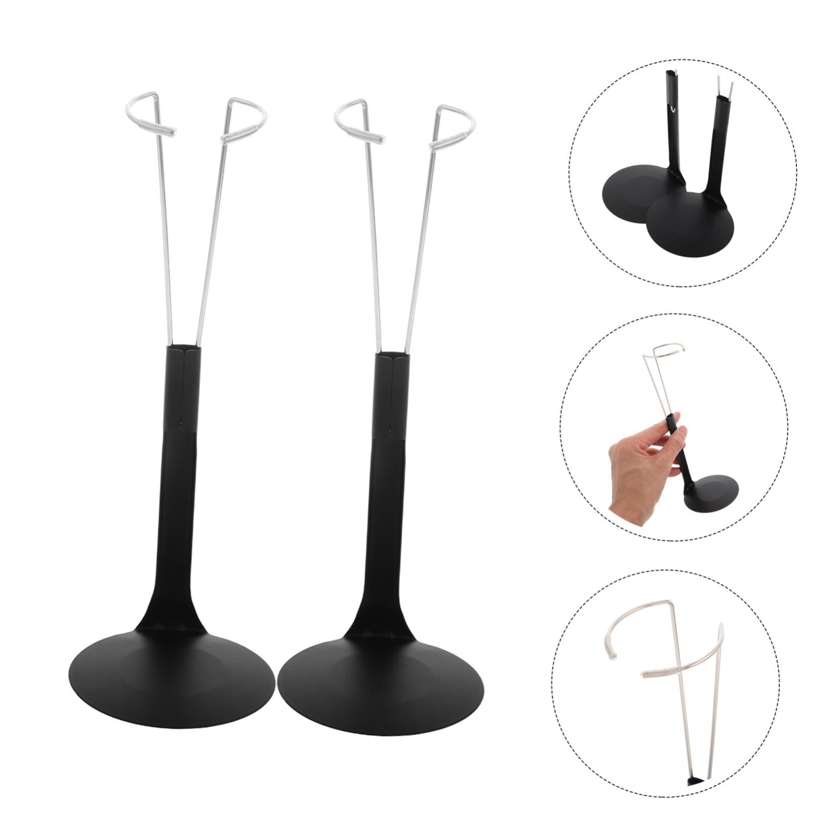 10piezas Soportes De Exhibición Para Muñecas Accesorios De Metal y Plástico Ajustables Para Exposiciones
