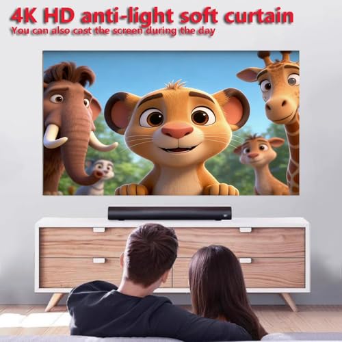 Pantalla de proyector plegable anti-luz 120 pulgadas HD 4K miniatura 4