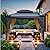 Devoko 10' x12' FT Outdoor Hardtop Gazebo Galvanized Steel Metal Gazebo Aluminum Frame Double Roof Outdoor Gazebo with Nettings and Curtains for Patios, Garden,Yard