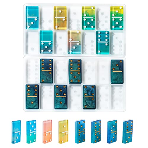 Professional Size Domino Molds for Resin CastingDomino Resin Molds Silicone Set 28 Cavities Standard Size Silicone Dominos Molds for Epoxy Resin Epoxy Resin Molds