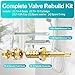 REB Shower Valve Rebuild Kit, TA-10 Flow Control Spindle Assembly, TA-4 Hot and Cold Seats, T-35A/B Seat Removal Tools Compatible with Symmons Temptrol Shower Valve, Brass
