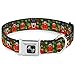 Dog Collar Seatbelt Buckle Christmas Nutcracker Polka Dots Greens Gold Red 15 to 26 Inches 1.0 Inch Wide