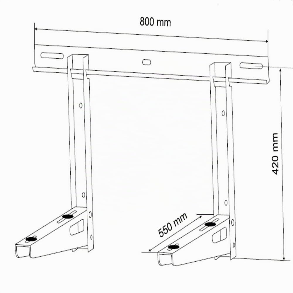 Maclean Brackets MC-623 - Soporte para el equipo de aire acondicionado AEG hasta 200 kg de peso, longitud del brazo 450 mm, acero galvanizado, exterior/interior