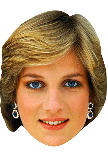 FoxyPrinting PRINCESS DIANA 2 JB - Royal Fancy Dress Cardboard Celebrity Cardboard Party Face Mask Fancy Dress