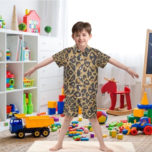 visesunny Boys Hawaiian Button Down Shirt + Swim Trunks 2 Piece Sets Summer Clothes Outfits for 3-10T Kids Toddler Baby Boy2