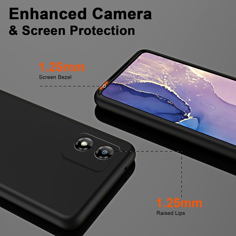 Image of Spazy Case Moto G04s Back Cover | Soft Silicone Slim Back Case Cover for Moto G04s - Black