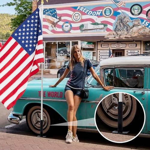 Yaocom XIE-YAOCOM-1488 2 Pcs Portable Flagpole Tire Mount Metal Stand Holder thumb #5
