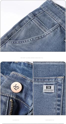 Men's Summer Lyocell Baggy Jeans Thin Breathable Straight Pants Vintage Business Denim Trousers3
