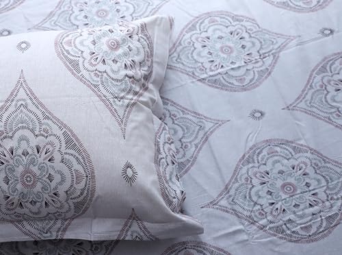 Image of Super Bedzz by Prihaal Decor Cotton Double Size Bedsheet with 2 Pillow Cover Size:108x108 (Pink 4) bedsheet for Double Bed, Cotton Double bedsheet, Suitable for Bedroom, Gift Set