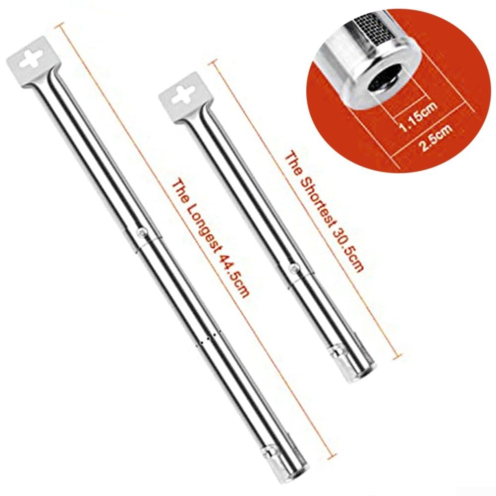 Quemador de parrilla de gas ajustable de acero inoxidable para barbacoa de 30,5 cm a 44,5 cm para Outback Campingaz, distribución uniforme de llama, pieza de repuesto de ajuste seguro 42204