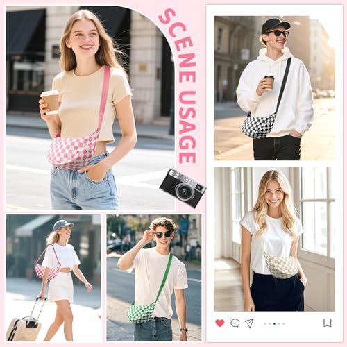 Image of Nylon Crescent Crossbody Bag for Women Purses Trendy Men,Small Travel Sling Bag Hobo