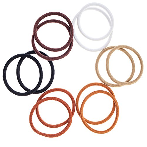 VAGA Hair Styling Set of 12pcs Durable Neutral Endless Snag Free Hair Bobbles Elastics Bands
