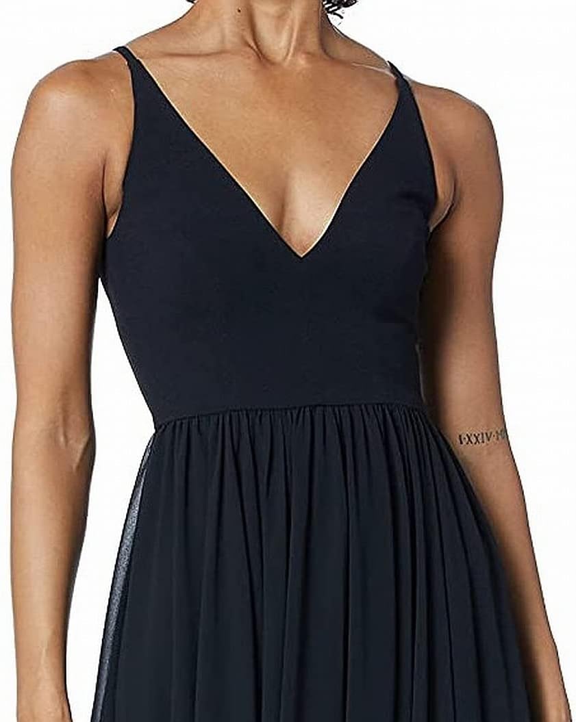Dress the Population Women's Alicia Plunging Mix Media Sleeveless Fit and Flare Midi Dress - Image 3