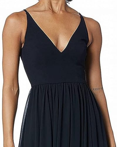 Miniatura 3 de Dress the Population Vestido midi Alicia con escote pronunciado de medios mixtos sin mangas ajustado y acampanado para mujer