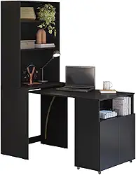 Armário Multifuncional com Escrivaninha Retrátil para Escritório Duo Preto Kit ́s Paraná