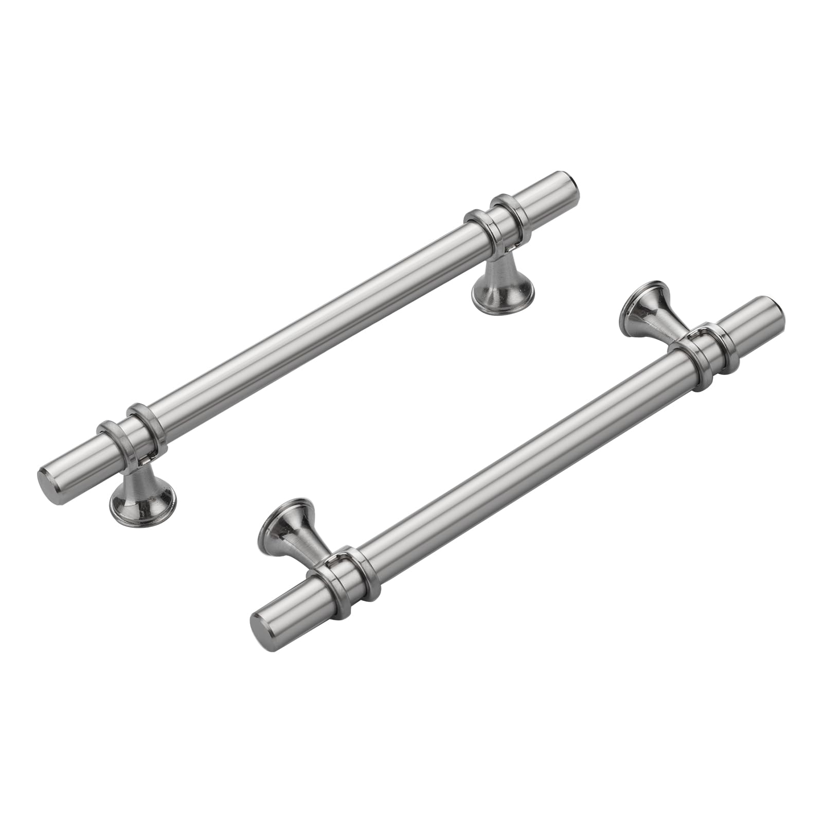 Poignées d'armoire de cuisine nickel brossé lot de 10 entraxe 12,7 cm Haliwu
