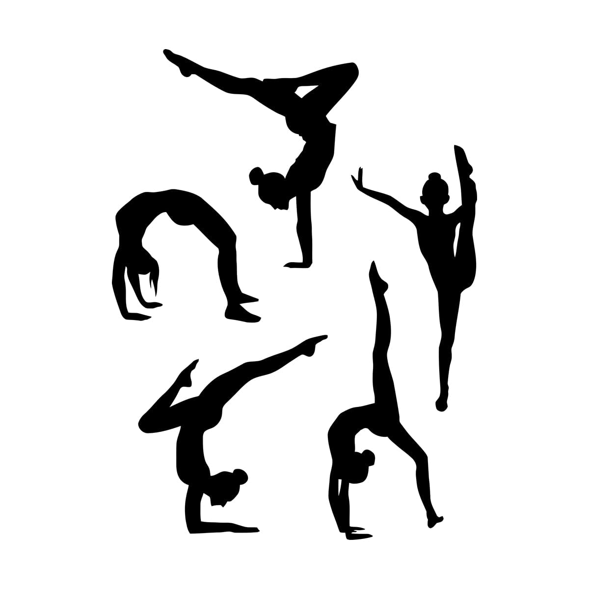 Lettering Stickers Silhouette Gymnasticsnasts Gymnastics Sports Athlete Girls 54x74.4cm Self Adhesive Large Black