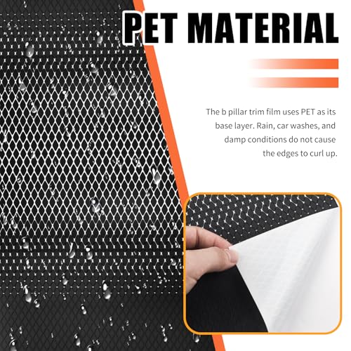 2PCS Car B Pillar Sticker Decal,Stylish Carbon Fiber Texture Car Pillar Decals for B-Column Protection,Waterproof Door Pillars Decals Kit Cars Exterior Accessories with Squeegee - Image 5
