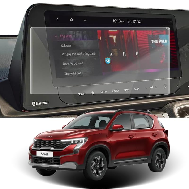 Image of Car Screen Protector for Kia Sonet |2019 - Running| - 10.25 Inch, Anti-Scratch, Easy Installation, Clear Touchscreen Guard, Infotainment System Protection (Not a Tempered Glass)