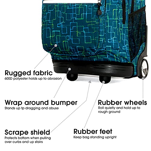 Image of J World Sundance Laptop Rolling Backpack for Girls Boys. Roller Bookbag with Wheels, 20 Inch, Soft Line