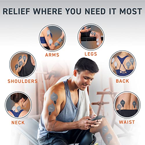 Pure Enrichment® Purepulse™ Trio Tens & Ems Muscle Stimulator + Heat - Electronic Pulse Massager With 9 Tens Modes, 7 Ems Modes, 2 Heat Settings, Advanced Relief For Back, Neck, And Shoulder Pain #TOP3