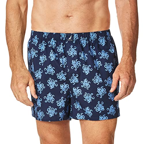 Buy Nautica Men's Classic Cotton Woven Boxer, Octopus Print/PEACOAT