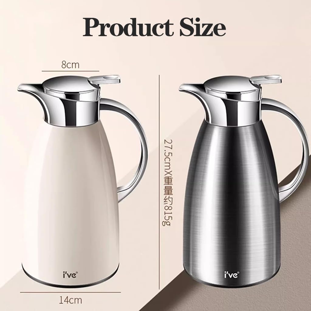 Jarra de agua aislada al vacío – Dispensador de café y bebidas de doble pared de acero inoxidable
