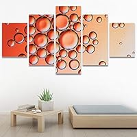 SIGNWIN 5 Panel Canvas Wall Art Abstract Brushstroke Closeup Digital Art Modern Artwork for Home Decorations Ready to Hang - 60