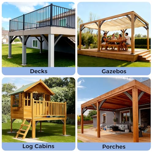 Image of Heavy Duty Arc 45 Degree Angle Bracket, Wood Pergola Bracket Kit-2 Pcs for 4''x4'' Post, Pergola Accessories, for Gazebos, Decks, Porches, Log Cabins etc., Wood Post and Beam Angle Support Brackets