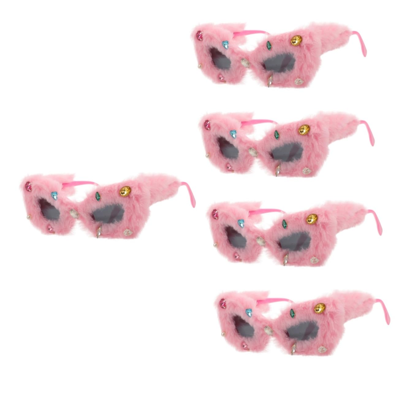 Beavorty Lunettes De Soleil En Peluche Amusantes Pour Femme Adulte En Pour Fête Tendance En Velours Surdimensionnées En Résine Roses