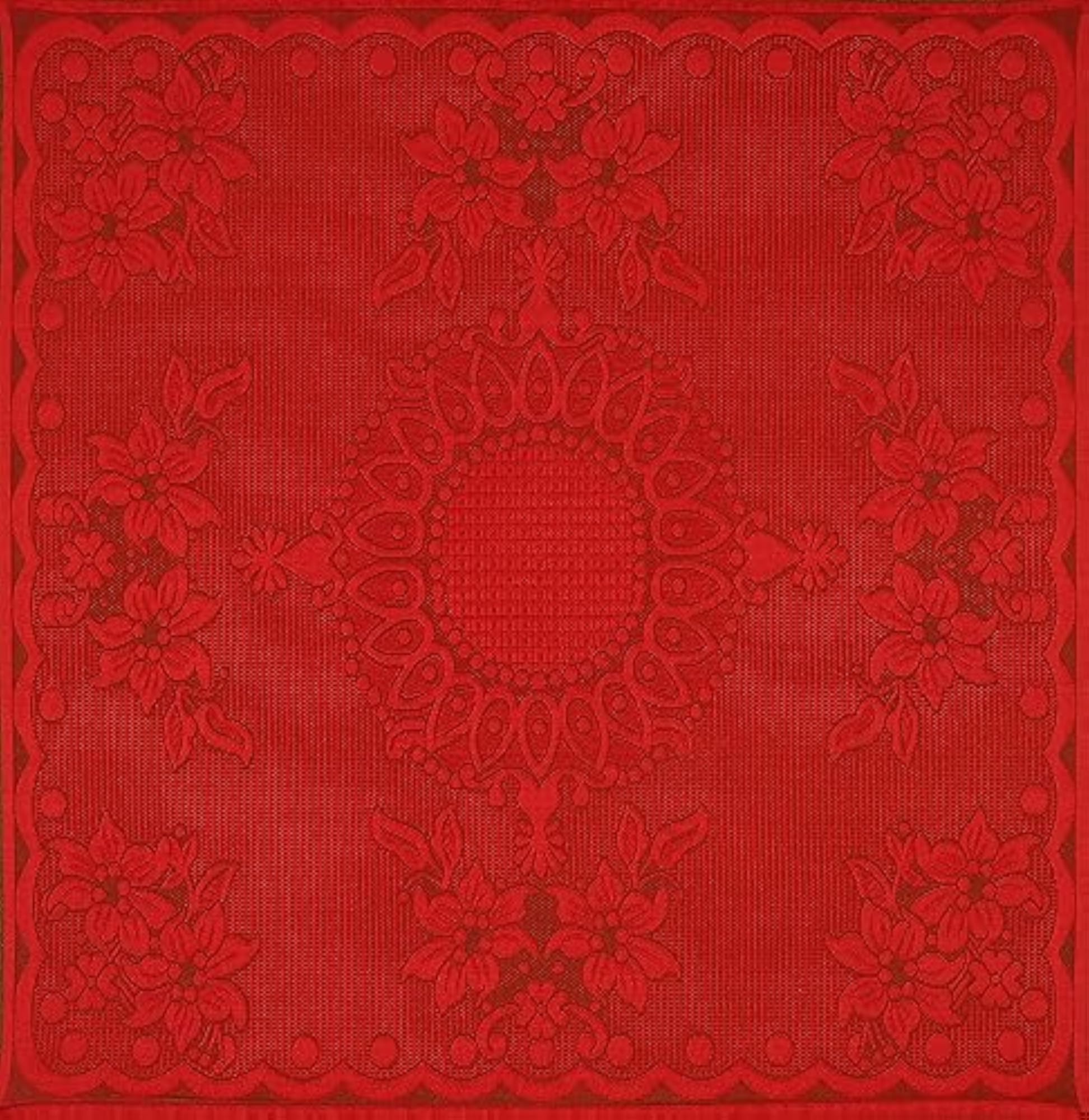 Luxurious Maroon 2 Seater Center Table Cover, 40x40 Inch