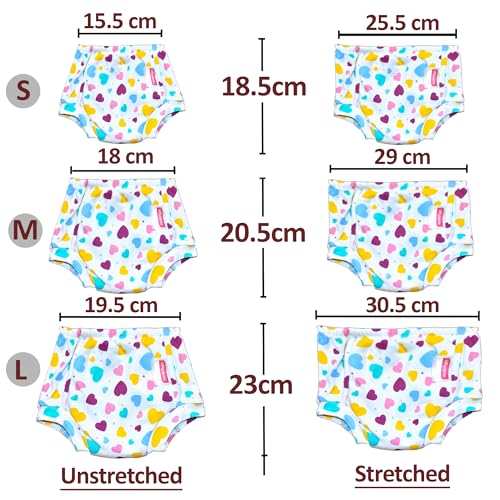 Image of VParents Padded Underwear for Babies and Toddlers with 3 Layers of Cotton Padding Potty Training Pull Up & Diaper-Free Time Pack of 2 (1-2 Years) Watermelon and Heart