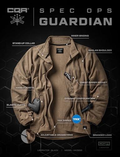 Image of CQR Men's Full-Zip Tactical Jacket, Soft Warm Military Winter Fleece Jackets, Outdoor Coats with Zipper Pockets