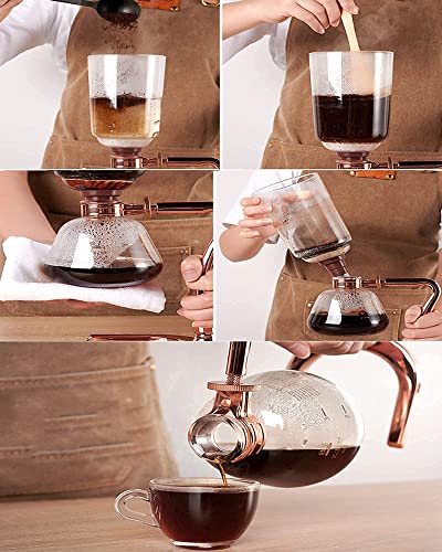 JRZTC Molinillo de café de preparación Completamente automática, cafetera de sifón, café de 3 Tazas, cafetera casera… - Imagen 7