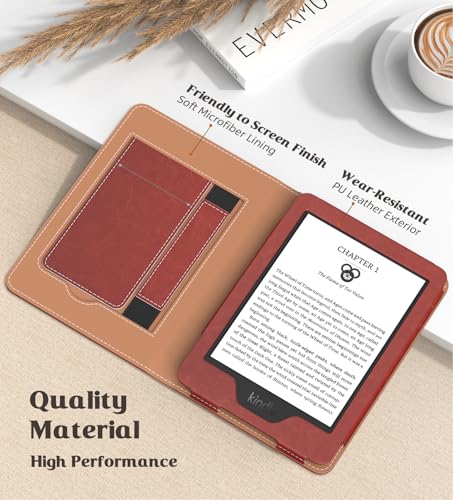 Image of MoKo Case for All-New 6 inch Kindle(11th Generation, 2024 /2022 Release) /(10th Gen,2019) /Kindle(8th Gen, 2016), Ultra Lightweight PU Shell Cover with Auto Wake /Sleep for Kindle 2024, Vintage Twill