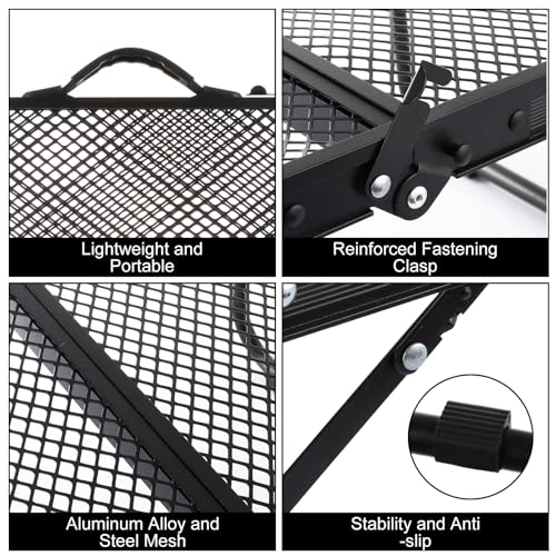 DAJAVE Portable Camping Table Folding Picnic Table Small Foldable BBQ Table Black Camping Table for Outdoor Picnic, BBQ, Patio - Image 3