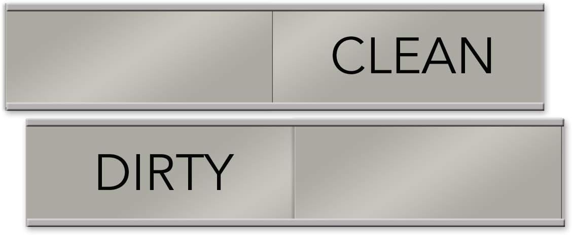 Clean/Dirty Slider Nameplate and Sign for Dishwasher (Red/Green, 10" x 2")